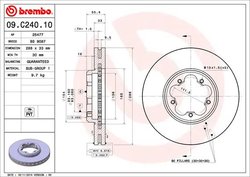 DISC FRANA BREMBO 09.C240.10 - Compatibil cu FORD