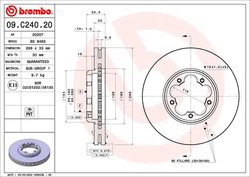 DISC FRANA BREMBO 09.C240.20 - Compatibil cu FORD