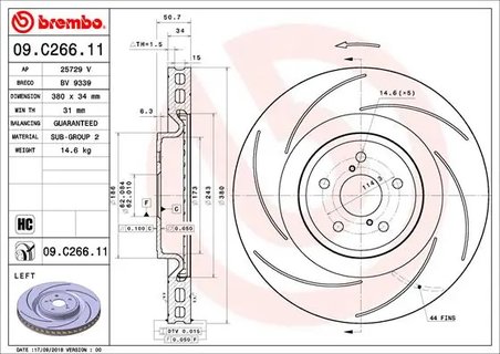 DISC FRANA BREMBO 09.C266.11 - Compatibil cu LEXUS