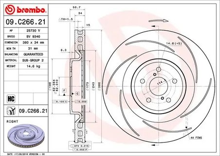 DISC FRANA BREMBO 09.C266.21 - Compatibil cu LEXUS