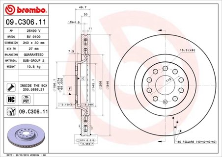 Disc frana Brembo 09.C306.11