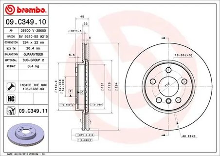 DISC FRANA BREMBO 09.C349.11 - Compatibil cu BMW, BMW (BRILLIANCE), MINI