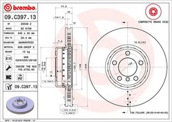 DISC FRANA BREMBO 09.C397.13 - Compatibil cu BMW, BMW (BRILLIANCE)