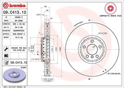 DISC FRANA BREMBO 09.C413.13 - Compatibil cu BMW