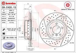 DISC FRANA BREMBO 09.C420.13 - Compatibil cu BMW, BMW (BRILLIANCE)