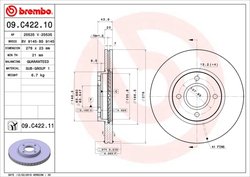 Disc frana Brembo 09.C422.11