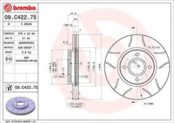 Disc frana Brembo 09.C422.75