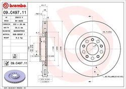 DISC FRANA BREMBO 09.C497.11 - Compatibil cu ALFA ROMEO