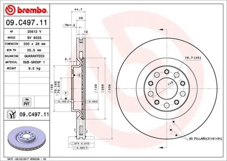 Disc frana Brembo 09.C497.11