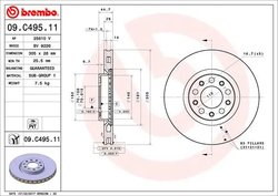 DISC FRANA BREMBO 09.C495.11 - Compatibil cu ALFA ROMEO