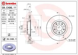 DISC FRANA BREMBO 09.C496.11 - Compatibil cu ALFA ROMEO