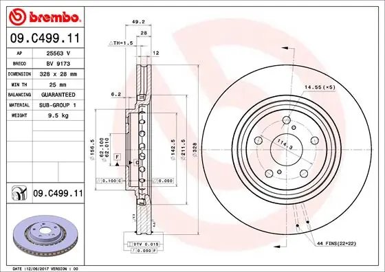 Disc frana Brembo 09.C499.11