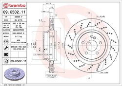 DISC FRANA BREMBO 09.C502.11 - Compatibil cu MERCEDES-BENZ