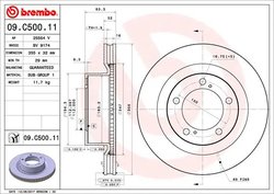 DISC FRANA BREMBO 09.C500.11 - Compatibil cu LEXUS, TOYOTA, TOYOTA (FAW)
