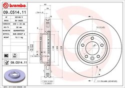 DISC FRANA BREMBO 09.C514.11 - Compatibil cu LAND ROVER