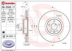 DISC FRANA BREMBO 09.C522.11 - Compatibil cu VOLVO
