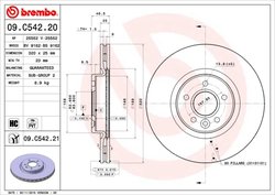 DISC FRANA BREMBO 09.C542.21 - Compatibil cu VOLVO, VOLVO (CHANGAN)