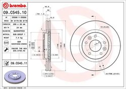 DISC FRANA BREMBO 09.C545.11 - Compatibil cu NISSAN, NISSAN (DFAC), RENAULT, RENAULT (DFAC)
