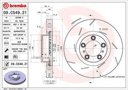 DISC FRANA BREMBO 09.C549.21 - Compatibil cu PORSCHE