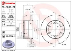 DISC FRANA BREMBO 09.C639.21 - Compatibil cu MAN, VW
