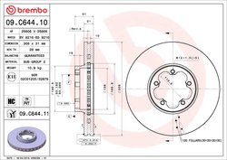 DISC FRANA BREMBO 09.C644.11 - Compatibil cu FORD