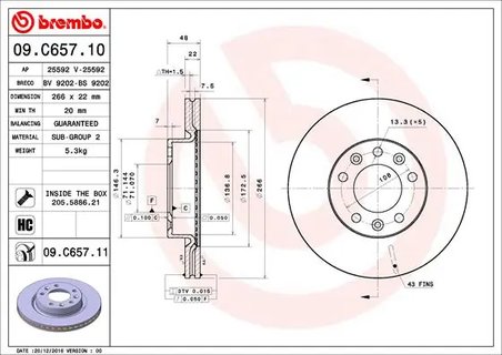 Disc frana Brembo 09.C657.11