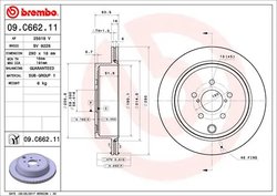 DISC FRANA BREMBO 09.C662.11 - Compatibil cu SUBARU, TOYOTA
