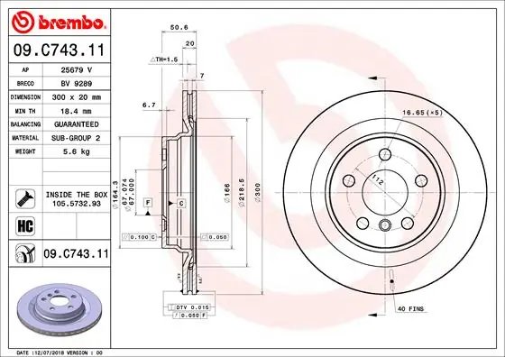 Disc frana Brembo 09.C743.11