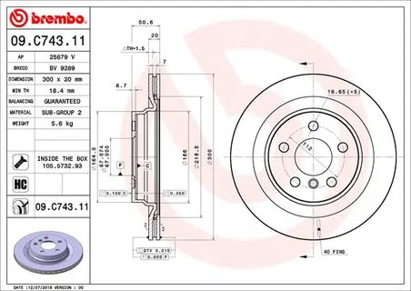 Disc frana Brembo 09.C743.11