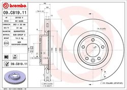 DISC FRANA BREMBO 09.C819.11 - Compatibil cu LAND ROVER