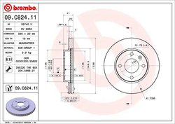 DISC FRANA BREMBO 09.C824.11 - Compatibil cu OPEL, VAUXHALL