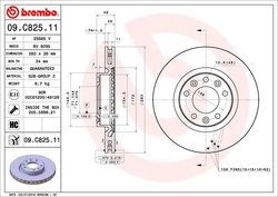 DISC FRANA BREMBO 09.C825.11 - Compatibil cu CITROEN, OPEL, PEUGEOT, VAUXHALL