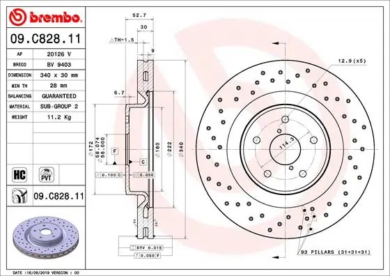 Disc frana Brembo 09.C828.11