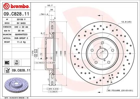 Disc frana Brembo 09.C828.11