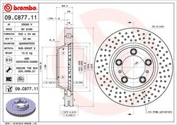DISC FRANA BREMBO 09.C877.11 - Compatibil cu PORSCHE