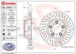 DISC FRANA BREMBO 09.C878.11 - Compatibil cu PORSCHE