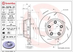 DISC FRANA BREMBO 09.C878.21 - Compatibil cu PORSCHE