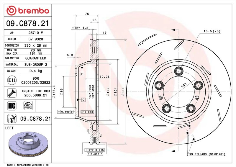 Disc frana Brembo 09.C878.21
