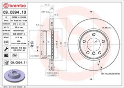 DISC FRANA BREMBO 09.C894.11 - Compatibil cu BMW, BMW (BRILLIANCE)