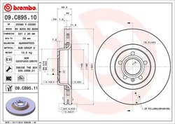 DISC FRANA BREMBO 09.C895.11 - Compatibil cu AUDI, AUDI (FAW)
