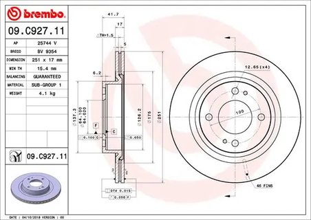 Disc frana Brembo 09.C927.11