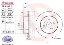 DISC FRANA BREMBO 09.C930.11 - Compatibil cu LEXUS, TOYOTA