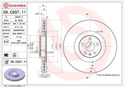 DISC FRANA BREMBO 09.C937.11 - Compatibil cu VOLVO, VOLVO ASIA
