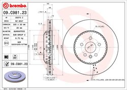 DISC FRANA BREMBO 09.C981.23 - Compatibil cu LAND ROVER