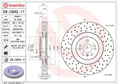 Disc frana Brembo 09.C942.11