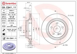 DISC FRANA BREMBO 09.C941.11 - Compatibil cu BRABUS, MERCEDES-BENZ