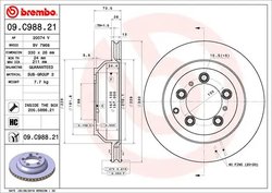 DISC FRANA BREMBO 09.C988.21 - Compatibil cu PORSCHE