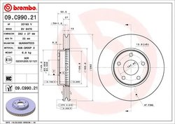 DISC FRANA BREMBO 09.C990.21 - Compatibil cu FORD, FORD (CHANGAN)