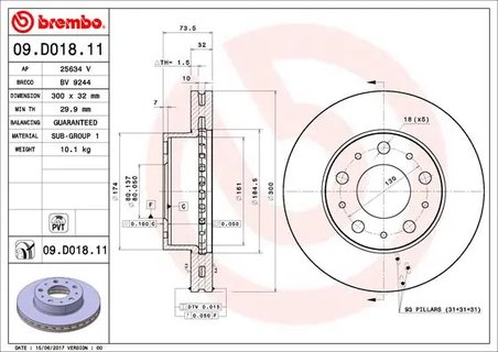 Disc frana Brembo 09.D018.11