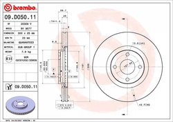 DISC FRANA BREMBO 09.D050.11 - Compatibil cu FORD
